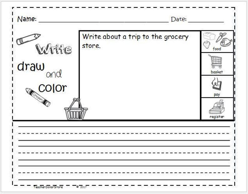 worksheets writing journals for early writers etsy