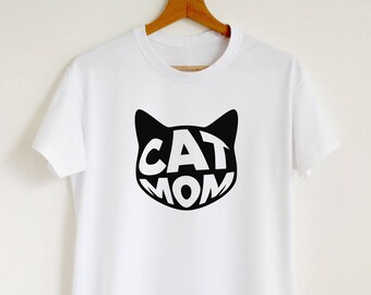 Cat mom shirt, funny cat owner gift T-shirt, women's unisex cat mom t shirt, stylish pet owner tee
