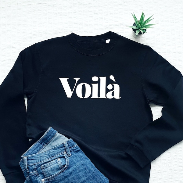 Voilà Sweat, Sweat Français, Voila Pull Molletonné Doux, Cadeau Français, Sweat Femme Tendance