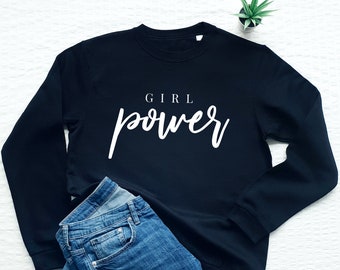 Girl power sweatshirt, feminist sweater, soft fleece grl pwr sweat
