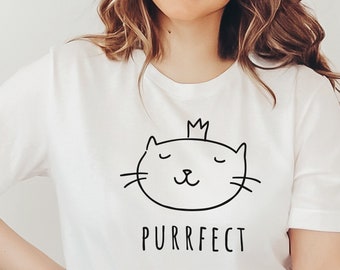 Purrfect Shirt, Cute Cat T-shirt, Purrfect Princess Shirt, Gift For Cat Lovers, Funny Cat Shirt, Cat Mom Tee, Gift For Her