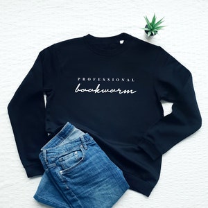 Book Lover Sweatshirt, Professional Bookworm, Book Nerd Funny Sweatshirt, Introvert Gift