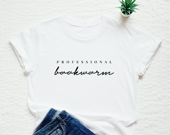 Book Lover Shirt, Professionele Bookworm Shirt, Boek Nerd Funny T-shirt, Bibliothecaris, Leraar Gift Tee