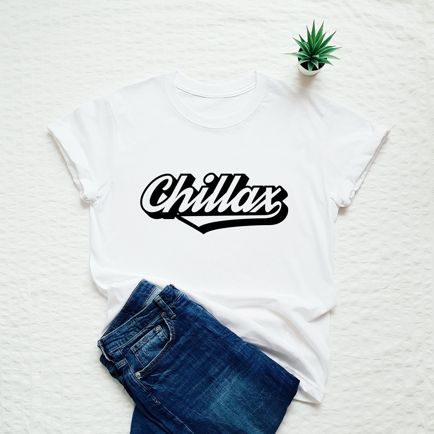 T-shirt Homme Chillax - Message Drôle "Relax, Chill" - 100% Coton, Coupe Régulière - Neuf Avec étiquette