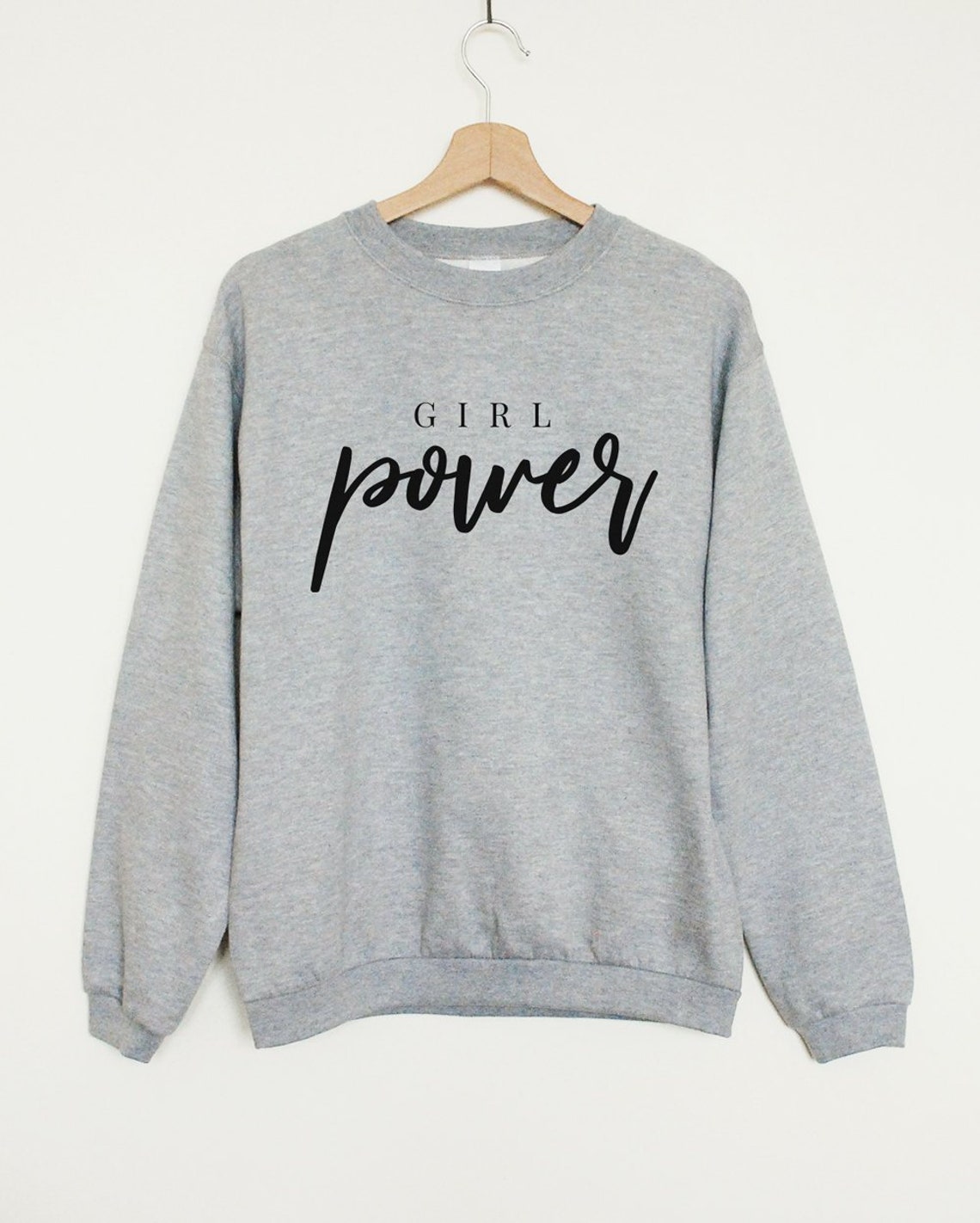 Girl Power Sweatshirt Feminist Sweater Soft Fleece Grl Pwr Etsy