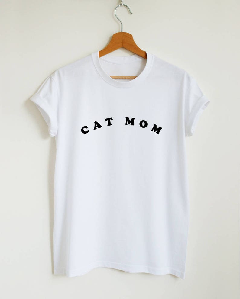 Cat mom shirt, funny cat owner gift t-shirt, women's unisex crazy cat lady shirt image 1