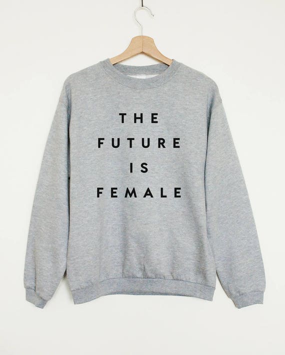 Feminist sweatshirt soft fleece pocket print sweat feminism slogan sweater