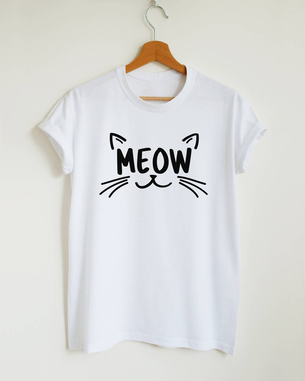 MEOW T-shirt cute cat shirt unisex women's graphic tee | Etsy