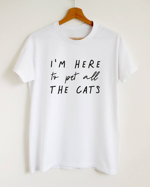 I'm Here To Pet All Of The Cats Womens V-neck Shirts T shirts Women  Cute Kitten 