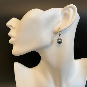 Cultured Tahitian Pearl Earrings, Tahitian Pearl Earrings, Pearl Earrings