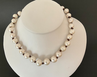 Pearls and Leather, Freshwater Pearls and Leather, Leather Jewelry