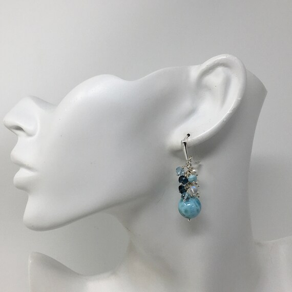 Larimar earrings shop etsy