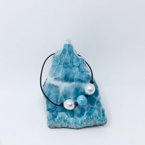 Larimar & Freshwater Pearl Choker Necklace