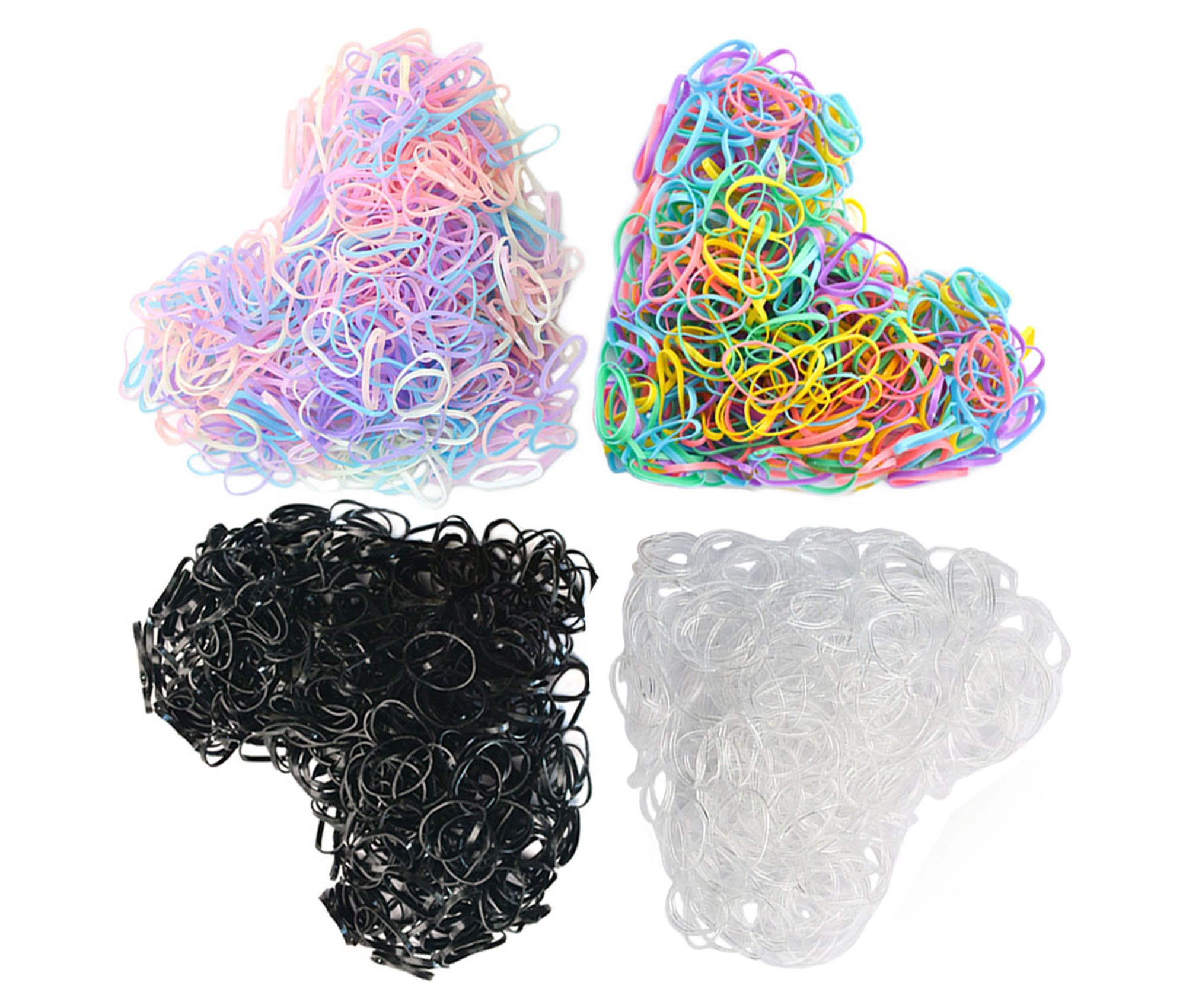 2000 Pcs Hair Rubber Bands Black/Clear/Colorful Small Hair Etsy