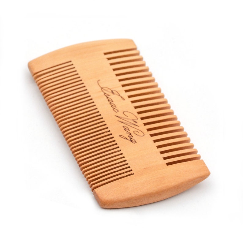 Custom Wood Beard Comb, Personalized Gift for Him, Gifts for Men, Gift for Groomsmen, Pocket Comb for Beards, Mustache Gift image 5