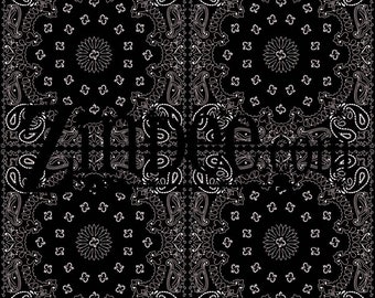 Black Bandana Printed vinyl Pattern Vinyl HEAT TRANSFER or ADHESIVE, Printed Vinyl Printed HTv