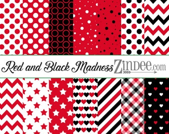 Red and black madness patterns Vinyl HEAT TRANSFER or ADHESIVE, htv or permanent adhesive vinyl printed vinyl