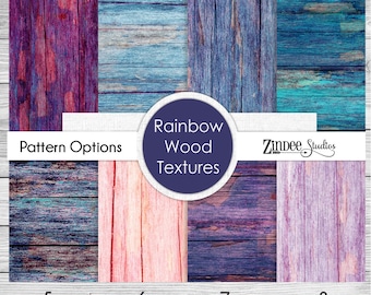 Rainbow Wood Pattern Vinyl HEAT TRANSFER or ADHESIVE, Printed Vinyl Printed HTv