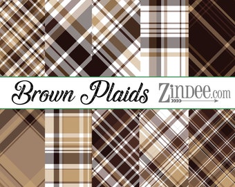 Brown plaids pattern Vinyl HEAT TRANSFER or ADHESIVE, htv or permanent adhesive vinyl printed vinyl