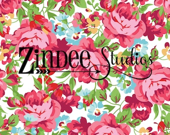 Floral z12  Pattern Vinyl HEAT TRANSFER or ADHESIVE, Printed Vinyl Printed HTv quatrefoil, polka dots, aztec