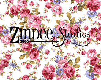 Floral z13  Pattern Vinyl HEAT TRANSFER or ADHESIVE, Printed Vinyl Printed HTv quatrefoil, polka dots, aztec