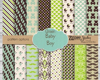 Baby Boy Green Pattern Vinyl HEAT TRANSFER or ADHESIVE, htv or permanent adhesive vinyl printed vinyl