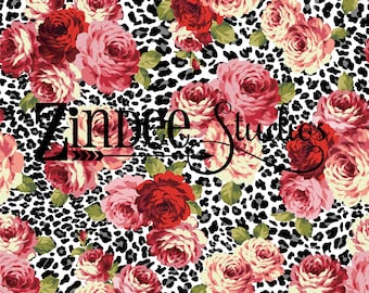 Floral z14  Pattern Vinyl HEAT TRANSFER or ADHESIVE, Printed Vinyl Printed HTv quatrefoil, polka dots, aztec