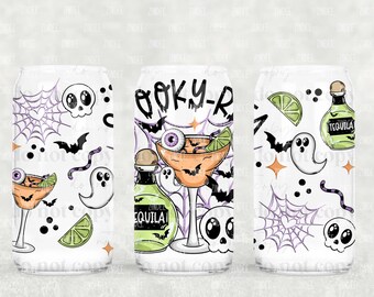 Spooky Rita UV DTF Glass Can Wrap - Waterproof - Easy and Ready to Apply - NO Heat needed