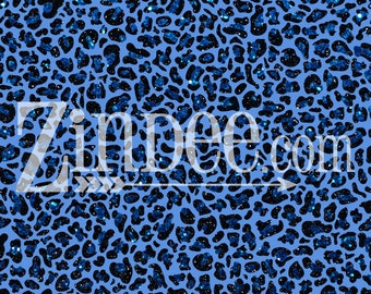 Blue Cheetah Glam Printed vinyl Pattern Vinyl HEAT TRANSFER or ADHESIVE, Printed Vinyl Printed HTv