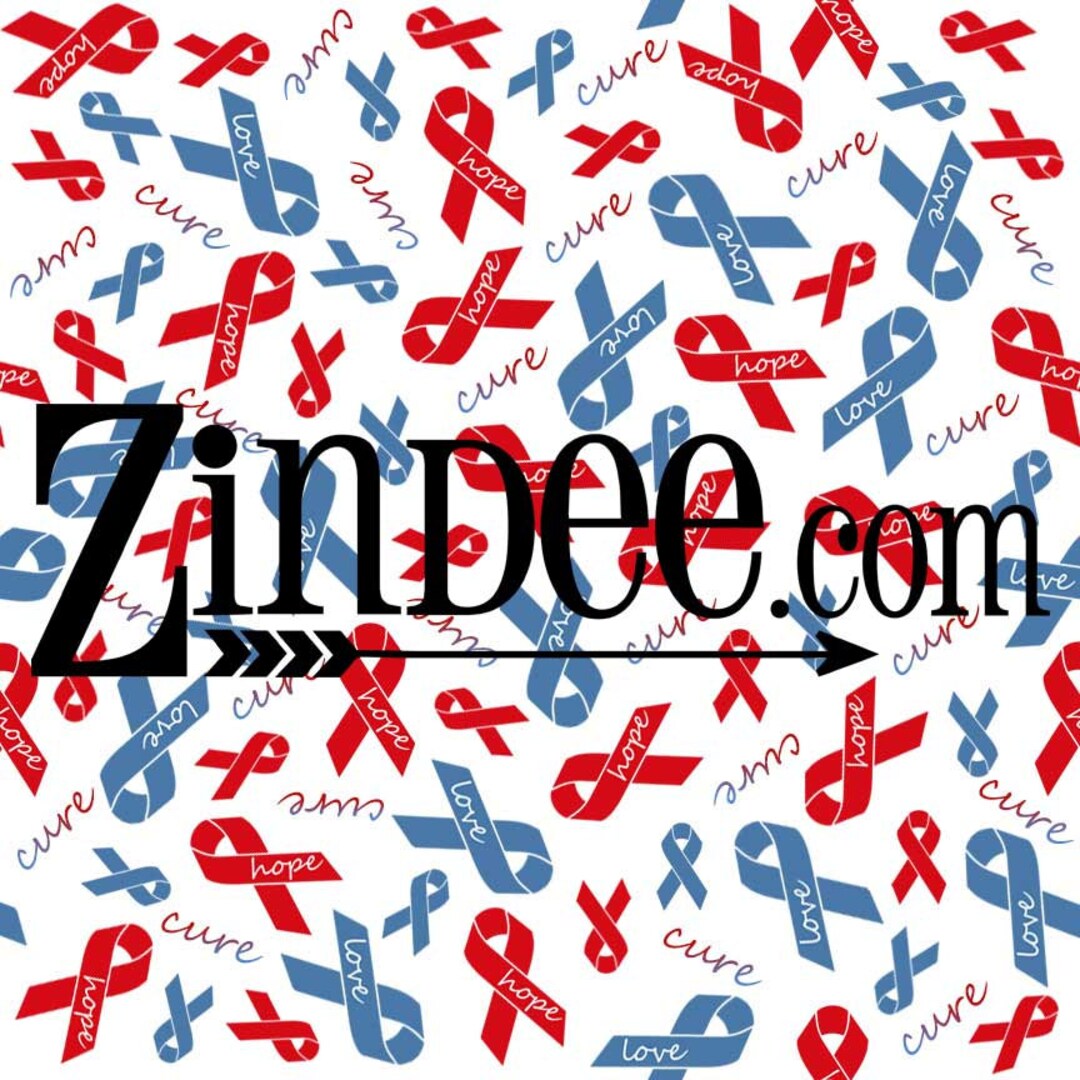 Blue and Red Awareness Ribbon Printed Vinyl Pattern Vinyl HEAT TRANSFER ...