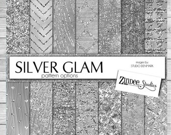 Silver Glam printed vinyl Pattern Vinyl HEAT TRANSFER Vinyl or ADHESIVE Vinyl