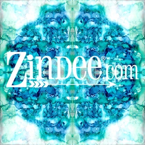 May include: Abstract blue and green watercolor background with the text "Zindee.com" in white.