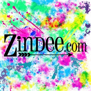 May include: A colorful abstract background with paint splatters in shades of pink, blue, green, and yellow. The text "Zindee.com" is written in black with an arrow pointing to the right.
