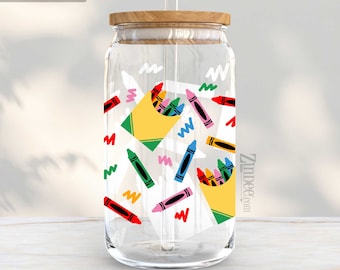 Teacher Crayons UV DTF Wrap-16 oz (approx. 9.5"x4")