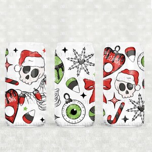 Creepy Christmas UV DTF Glass Can Wrap - Waterproof - Easy and Ready to Apply - NO Heat needed