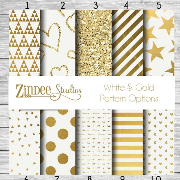 White and Gold printed vinyl, Pattern Vinyl HEAT TRANSFER vinyl or ADHESIVE vinyl 651 or siser Glitter vinyl