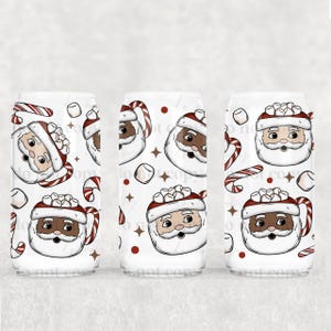 Santa Mugs UV DTF Can Wrap - Waterproof - Easy and Ready to Apply - NO Heat needed