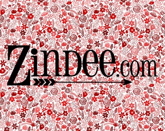 Small Flowers Red Printed vinyl Pattern Vinyl HEAT TRANSFER or ADHESIVE, Printed Vinyl Printed HTv