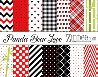 Panda bear love patterns Vinyl HEAT TRANSFER or ADHESIVE, htv or permanent adhesive vinyl printed vinyl