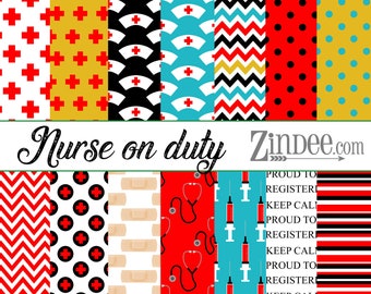 Nurse on duty patterns Vinyl HEAT TRANSFER or ADHESIVE, htv or permanent adhesive vinyl printed vinyl