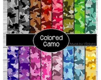 Colored camo Pattern Vinyl HEAT TRANSFER or ADHESIVE