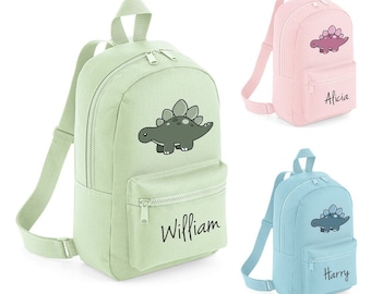 Personalised Dinosaur Backpack Stegosaurus Back To School Bag Backpack Kids Nursery Toddler Rucksack #MBG-PGB