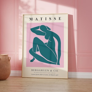 Henri Matisse Różowe i niebieskie rzeźby portretowe, hipisowskie, nowoczesne, galeria sztuki ściennej, salon, sypialnia, dekoracja ścienna kuchni 1629