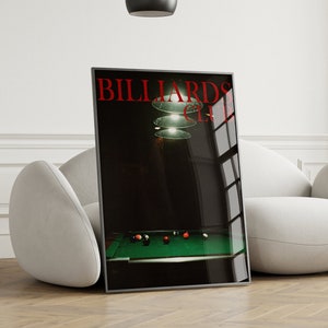 Plakat klubu bilardowego Wydruk bilardowy Lata 70. Retro Sztuka ścienna Wydruk psychodeliczny Wydruk retro Sztuka ścienna Plakat jaskinia człowieka Pool Snooker 2398