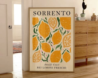 Sorrento Lemon Amalfi Wall Art Print, Modern Art, Kitchen Wall Print, Home Decor, Gift Ideas, Wall Prints, Posters, Wall Art, Kitchen 2321