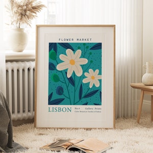 Flower Market Wall Print, Modern Floral Art Poster, Gallery Wall Art, Plant Print, Boho, Living Room, Bedroom, Kitchen, Home 1639