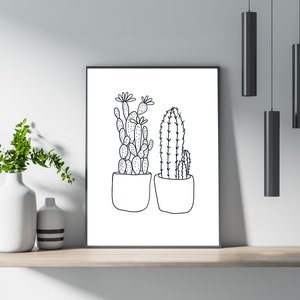 Kaktus Kunstdruck, Kaktus Poster Kunst, Kaktus Line Art Poster, Kakteen Dekor, Kakteen Kunst, Einfache Minimalismus Contempary Wall Art 292