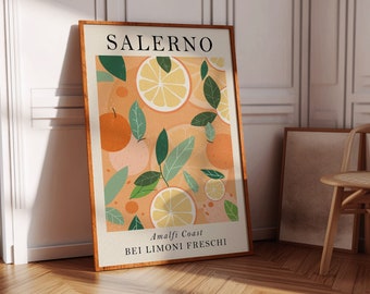 Salerno Orange Amalfi Wall Art Print, Modern Art, Kitchen Wall Print, Home Decor, Gift Ideas, Wall Prints, Posters, Wall Art, Kitchen 2322