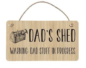 Dad's Shed Sign Novelty Gift Personalised Garage Workshop Fathers Day  Present