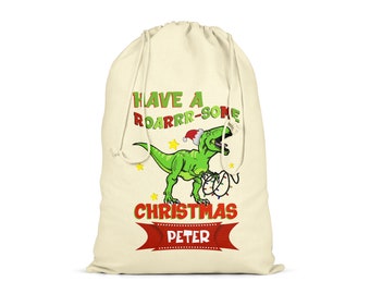 Details about   Personalised Christmas Sack 40cm Dinosaur Personalised Custom Gift 